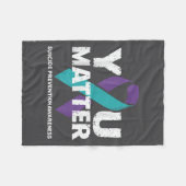 Suicides Prevention Shirts Suicide Awareness  フリースブランケット (正面(横))