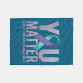 Suicides Prevention Shirts Suicide Awareness  フリースブランケット (正面(横))