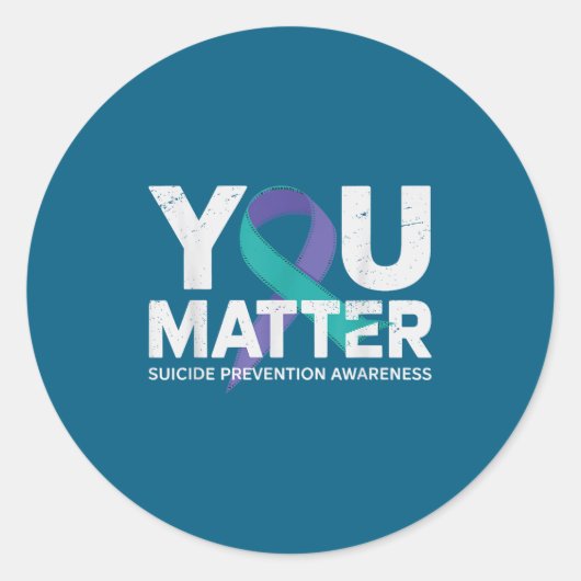 Suicides Prevention Shirts Suicide Awareness  ラウンドシール (正面)