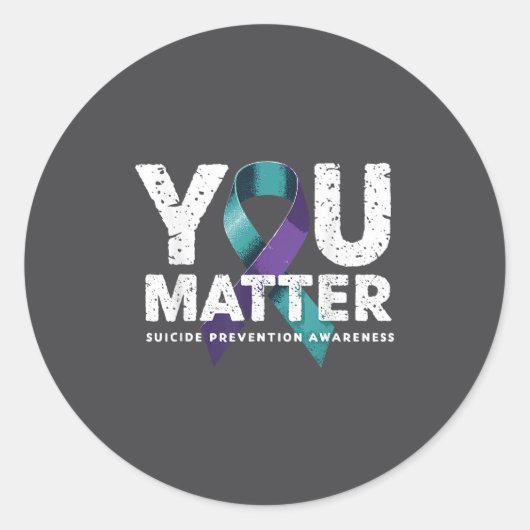 Suicides Prevention Shirts Suicide Awareness  ラウンドシール (正面)