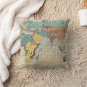 Suido中島町著1853人の日本人の世界地図 クッション (ブランケット)