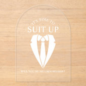 「SUIT UP」のスーツとタイ結婚・グロムスマン提案 アクリル招待状 (正面)