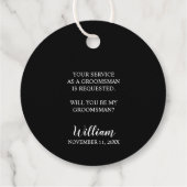 「SUIT UP」ブラックスーツとタイのグロムスマン提案 フェイバータグ (裏面)