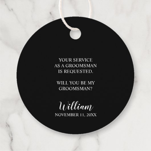 「SUIT UP」ブラックスーツとタイのグロムスマン提案 フェイバータグ (裏面)