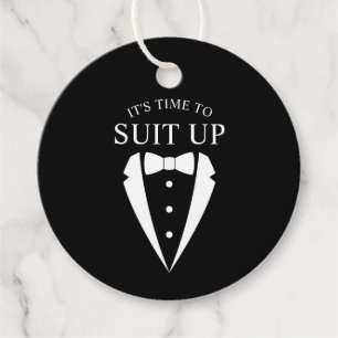 "SUIT UP"ブラックTuxedoスーツのグロスマン提案 フェイバータグ