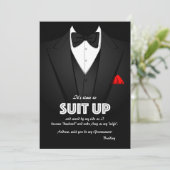 Suit Up Groomsmanリクエストカード 招待状 (スタンド正面)