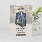 Suit Up Groomsman Proposal Request Card 招待状 (スタンド正面)