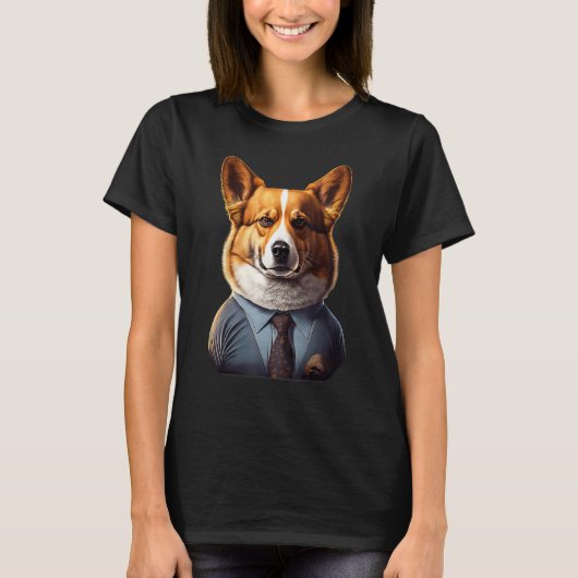 Suit Up with Corgi   Pembroke Welsh Corgi Manager Tシャツ (正面)