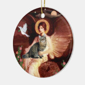 Suited Angel - American Bobtail cat セラミックオーナメント (左)