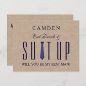 Suitup Will be my Bestmanグリッター招待状 招待状 (正面/裏面)