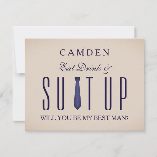 Suitup Will be my Bestmanグリッター招待状 招待状 (正面)