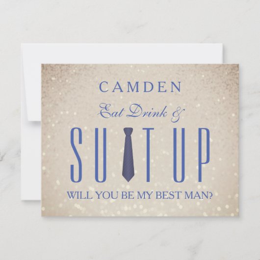 Suitup Will be My Bestmanグリッター 招待状 (正面)