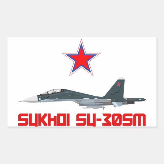 Sukhoi Su-30SM Russian Air Force VKS 長方形シール (正面)