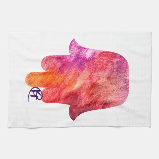 Sukkot Hamsa Art キッチンタオル (横)