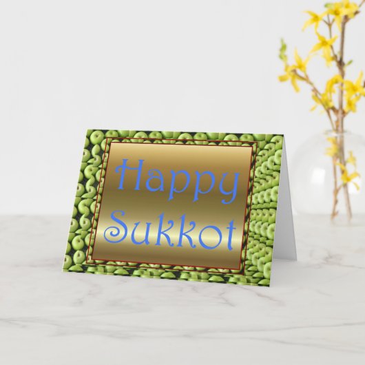 Sukkot Jewish Feast of Tabernacles Feast of Booths カード (黄色い花)