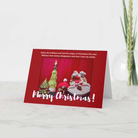 Sulcata Tortoise and Santa Claus Christmas quote カード (正面)