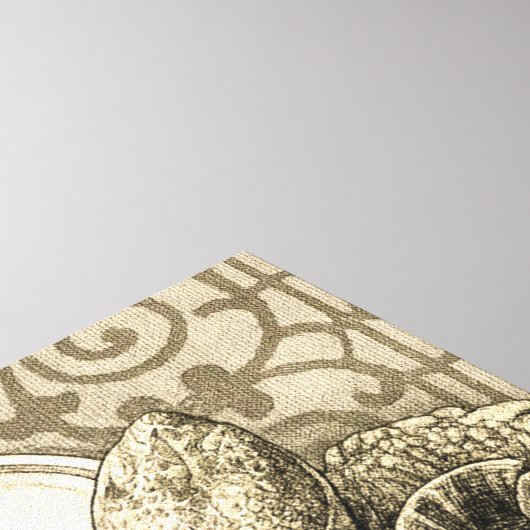 Sulcata Tortoise Art Nouveau Ink Sepia drawing キャンバスプリント (コーナー (上部))