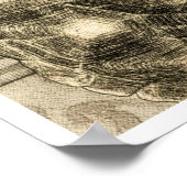 Sulcata Tortoise Art Nouveau Ink Sepia drawing ポスター (角)