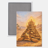 Sulcata Tortoise queen pyramid birthday cake マグネット (正面/裏面)