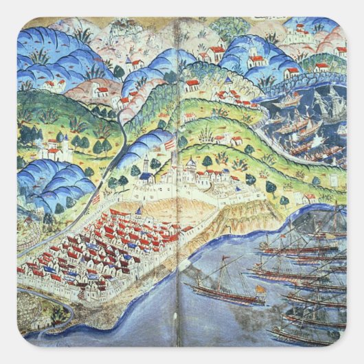 Suleymannameからニースのビュー スクエアシール (正面)