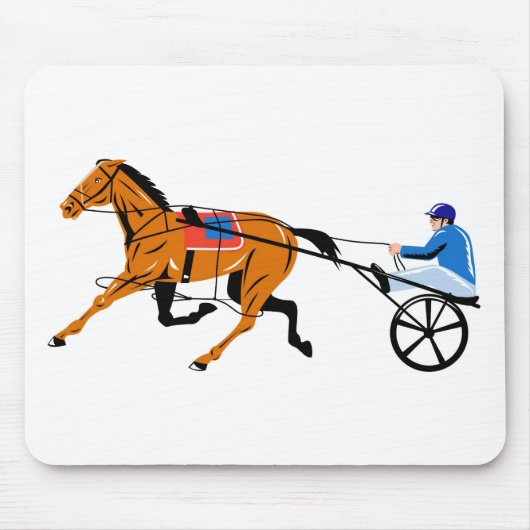 sulkiesを競争させている馬具の馬車馬 マウスパッド (正面)