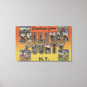 Sullivan郡、ニューヨーク-大きい手紙場面 キャンバスプリント