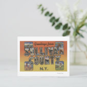 Sullivan County, New York - Large Letter Scenes ポストカード (スタンド正面)