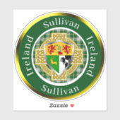 Sullivan Irish Shield/Celtic Cross Personalized シール (シート)