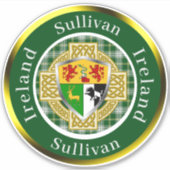 Sullivan Irish Shield/Celtic Cross Personalized シール (正面)