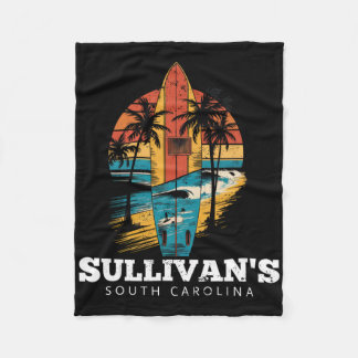 Sullivan's South Carolina Surfboard Surfing Retro  フリースブランケット