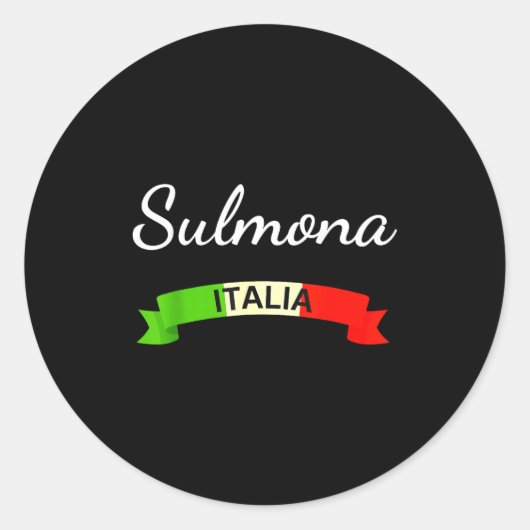 Sulmona Italy Flag Italia Souvenir Gift Matching I ラウンドシール (正面)
