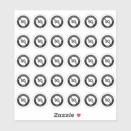 Sulphur Dioxide Free Mini Food Allergy Food Safety シール (シート)