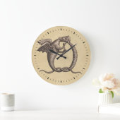 Sulphur & Mercury Alchemy Dragon Symbol ラージ壁時計 (ホーム)
