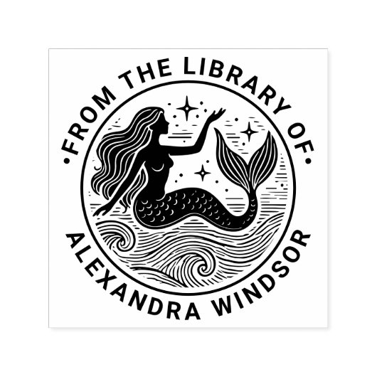 Sultry Mermaid in海波図書名 セルフインキングスタンプ (デザイン)