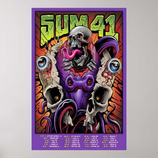 SUM 41 REPRODUCTION Gig Poster Matte  Art Print ポスター (正面)