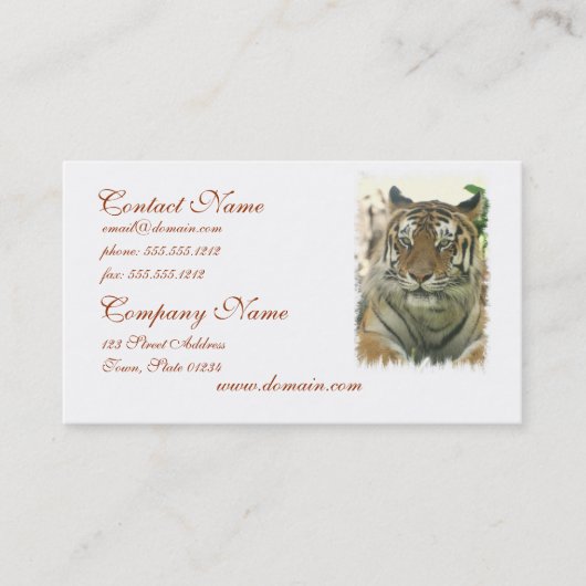 Sumatranのトラの名刺 名刺 (正面)