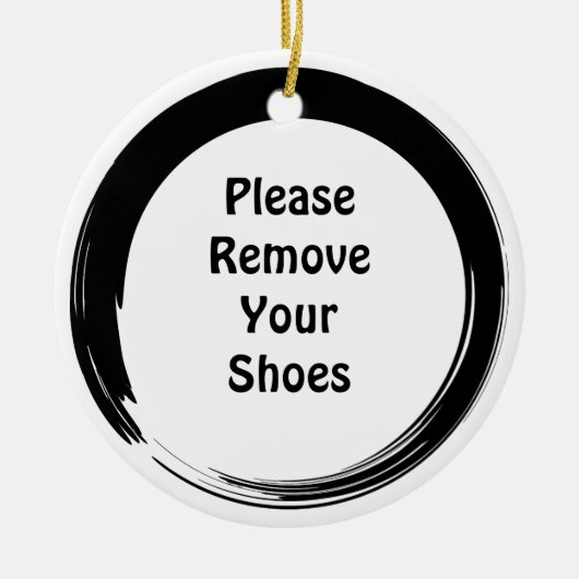 Sumiの開いた円のドア・ハンガー セラミックオーナメント (正面)