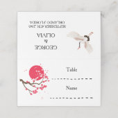 Sumi-e Cherry Blossom Wedding Place Card プレイスカード (外部開封)