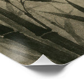 Sumi-e Crane Bamboo Poster | Traditional Japanese ポスター (コーナー)