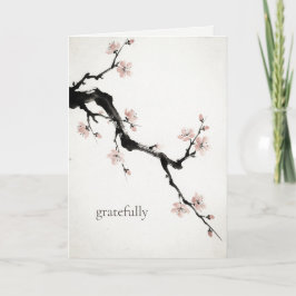 Sumi-E Ink | Cherry Blossom | Thank You Card サンキューカード