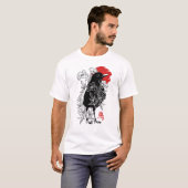 Sumi-e japanese sparrow tシャツ (正面フル)
