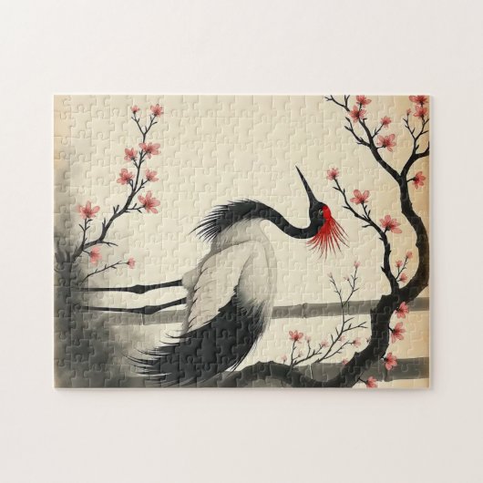 Sumi-E Red-Crowned Crane Puzzle ジグソーパズル (横)