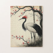 Sumi-E Red-Crowned Crane Puzzle ジグソーパズル (縦)