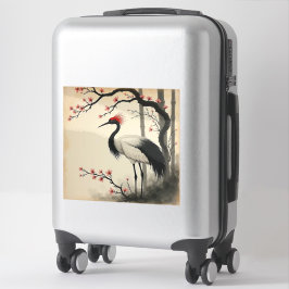 Sumi-E Red-Crowned Crane Vinyl Sticker シール