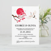  Sumi-e Style Japanese Cherry Blossom Wedding 招待状 (スタンド正面)