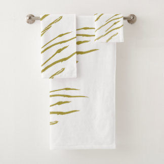 Sumi Tigerのストライプ金ゴールドフェイクタオル バスタオルセット