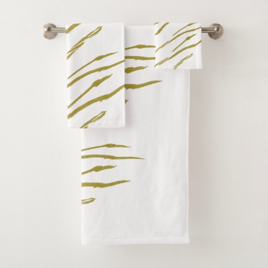 Sumi Tigerのストライプ金ゴールドフェイクタオル バスタオルセット (インサイチュ)