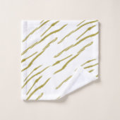 Sumi Tigerのストライプ金ゴールドフェイクタオル バスタオルセット (ウォッシュタオル)