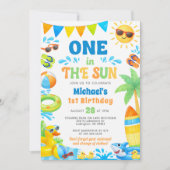 Summer 1st Birthday Invitation - One in the Sun 招待状 (正面)
