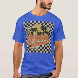 Summer 2022レトロヴィンテージチェッカーボードビーチバカト tシャツ